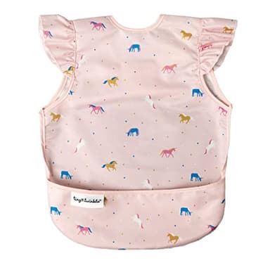Tiny Twinkle Mess Proof Baby Bib - Waterproof & Lightweight Baby-Led Weaning Apron | 100% Recycled Polyester, Easy Clean & Machine Washable (Unicorn Confetti, Small 6-24 Months) - Image 1