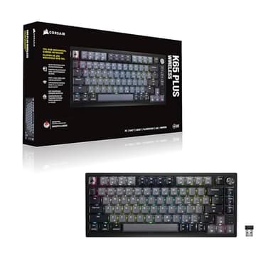 Corsair K65 Plus Wireless 75% RGB Mechanical Gaming Keyboard – Pre-Lubricated MLX Red Linear Switches – PBT Dye-Sub Keycaps – PC, Mac, PS5, PS4, Xbox, iPad – QWERTY NA – Black/Gray - Image 14