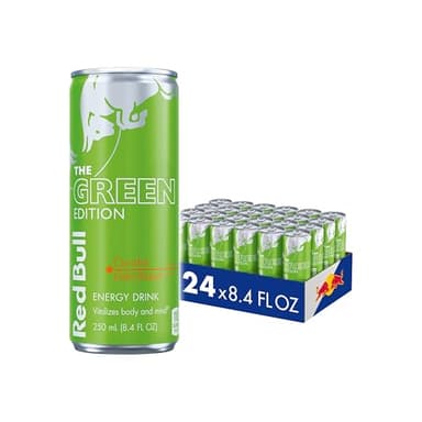 Red Bull Green Edition Energy Drink, Curuba Elderflower, with 80mg Caffeine plus Taurine & B Vitamins, 8.4 Fl Oz, Pack of 24 Cans - Image 1