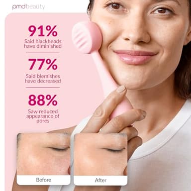 PMD Beauty: Electric Facial Cleansing Brush - Smart Facial Device with Silicone Brush & Anti-Aging Massager, Blush - Image 4