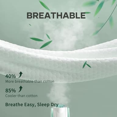 OhGeni 100% Waterproof Mattress Protector, Full Size Mattress Pad, Fits 6"-20" Mattresses with Deep Pocket, Cooling, Breathable Fitted Sheets, Soft Bed Cover, Noiseless, Machine Washable - Image 6