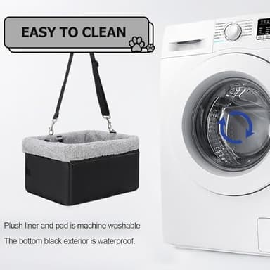 NOVOLAB Dog Car Seat for Small Pets Under 20lbs, Booster Seat with Metal Frame, Double-Layer Oxford Fabric, Safety Leash for Dogs and Cats - Image 7