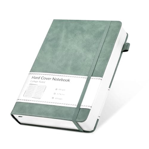 CAGIE Lined Journal Notebook for Women Men 320 Pages 100 Gsm Paper Thick Journaling Notebooks A5 Leather Journals for Writing Hardcover Journal Supplies for Work Note Taking Diary, 5.7x8.3 In, Green - Image 1
