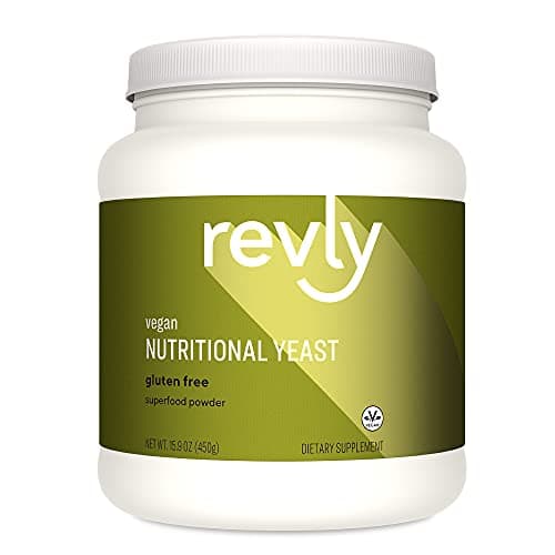 Amazon Brand - Revly Vegan Nutritional Yeast Non-Fortified Superfood Powder, 6g Protein, Amino Acids, Vitamins, Minerals, Cheese Flavor, 15.9 Oz, 30 Servings - Image 1