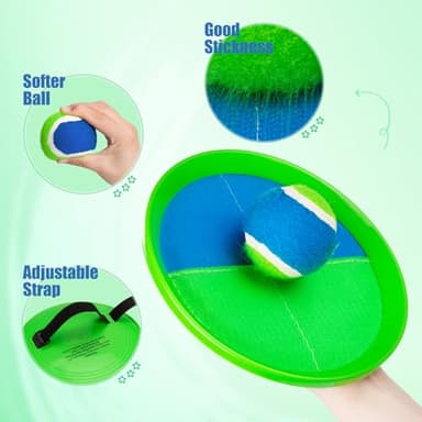 PlayZap Toss and Catch Ball Set Upgraded - Kids Baseball Toys Sturdy PVC for Family Games - Water-Resistant Great for Beach Pool Yard Outdoor - Gift for 3 4 5 6 7 8 9 10 11 12+ Years Old Boys Girls - Image 4