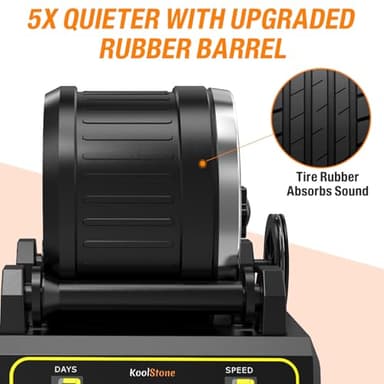 C1 Rock Tumbler Kit - Professional Large 2.5LB Capacity, Up to 5X More Noise Cancelling, Adjustable Timer & Speed with Full Accessories & Memory Function, Ideal for Adults Kids - Image 5