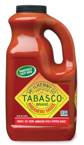 TABASCO Brand Habanero Sauce, Spicy & Fruity Habanero Hot Sauce, Bulk Plastic Jug, Jamaican-Style, Perfect for Large Recipes, Great on Jerk Chicken, Shrimp Kabobs, & More, 64 Fl Oz (Pack of 1) - Image 1