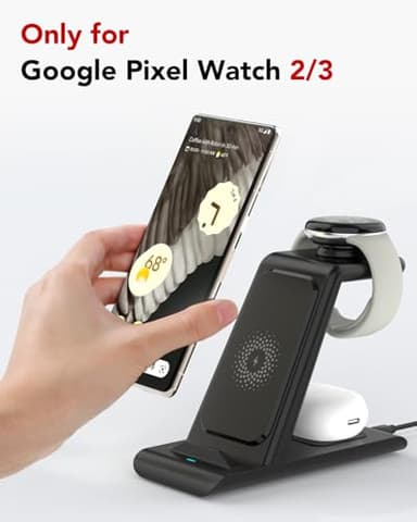 Upgraded 3 in 1 Wireless Charger for Google Pixel Watch 3/2, for Pixel 10/10 Pro/10 Pro XL/9 Pro/9/Fold/8,Pixel Buds Pro 2/Pro,Wireless Charging Station for Multiple Devices (Not for Pixel Watch 4/1) - Image 5