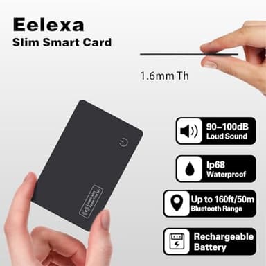 Eelexa Wallet Tracker Card, Rechargeable Thin Finder, Works with Apple Find My (iOS Only), Item Locator for Luggage Tags, Passports, Phone, IP68 Waterproof - Image 7