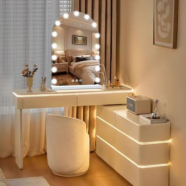 Vanity Mirror with Lights, Hollywood Lighted Makeup Mirror with 15 Dimmable LED Bulbs for Dressing Room & Bedroom，Memory Function - Image 2