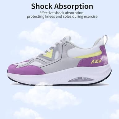 ephiza Womens Wide Toe Box Walking Shoes with Arch Support Plantar Fasciitis Tennis Sneakers Orthotic Shoes for Pain Relief PurpleGrey US 7 - Image 5