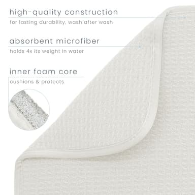 S&T INC. Dish Drying Mat XL, 18” x 24”, Absorbent Microfiber Kitchen Counter Mat, Dish Drying Pad for Dishes, Utensils, Pots and Pans, Extra Large, Cream - Image 3