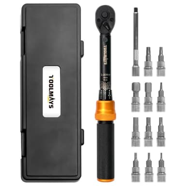 TOOLMAYS 13PCS Torque Wrench Set, Dual-Direction Drive Click Wrench with Allen socket, Mountain Bike Motorcycle Multi-Tool (2-20 Nm 0.1nm 72-Tooth) - Image 1