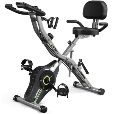 Goimu Exercise Bike, 5 in 1 Foldable Stationary Bike for Seniors, 16-Level Adjustable Magentic Resistance, Indoor Recumbent Bike with 330LB Capacity, Comfortable Seat Backrest (Dark Grey) - Image 9