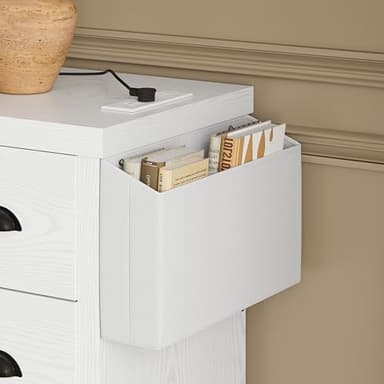 LIKIMIO Dresser for Bedroom 6 Drawer with Charging Station, TV Stand Storage Chest of Drawers for Living Room Hallway Entryway, MDF Board, 59 Inches White - Image 6