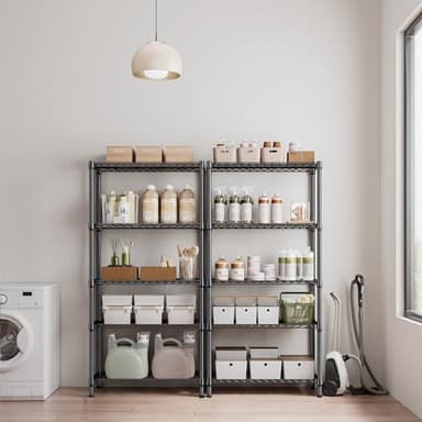 M MZG 1250 lbs 5 Tier Shelf Metal Storage Shelves Shelving Wire Rack Heavy Duty Closet Organizers for Garage Kitchen Bathroom Laundry Black 15.7" D x 33.5" W x 68.5" H - Image 3