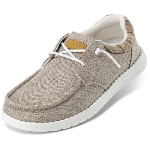 STQ Slip on Shoes Women Casual Arch Support Sneakers Comfortable Orthopedic Loafers for Foot Pain Relief Taupe US 8 - Image 1