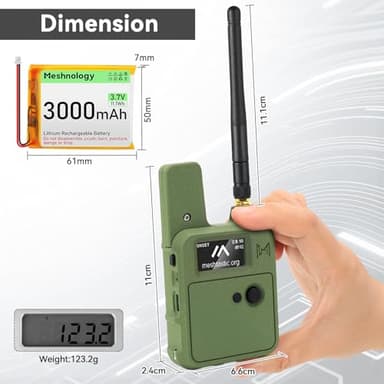 Wio Tracker L1 Board with 3000mAh Battery and Case Set - Wio SX1262 nRF52840 Module Kit for Ar duino Mesh Tastic Lo Ra, Blue Tooth 5.0, GPS GNSS, 1.3" OLED, Battery Type-C Solar Charge (N37, Green) - Image 8