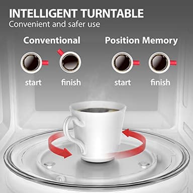Toshiba ML-EM62P(SS) Large Countertop Microwave with Smart Sensor, 6 Menus, Auto Defrost, ECO Mode, Mute Option & 16.5" Position Memory Turntable, 2.2 Cu Ft, 1200W, Stainless Steel - Image 6