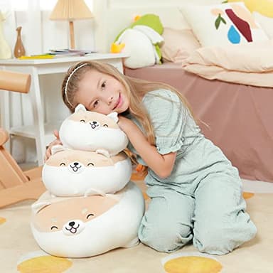 Auspicious beginning 19.6" Shiba Inu Plush Toy Anime Corgi Kawaii Smiling Plush Dog Soft Pillow, Big Stuffed Animals Plush Toy Christmas Birthday Gifts - Image 7