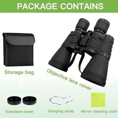 20x50 Binoculars for Adults,Compact Binocular High Power Easy Focus with Low Light Vision,Waterproof Binoculars for Bird Watching,Performances,Hunting,Sports Games,Travel with Carrying Bag - Image 5