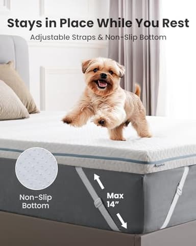 Dreamsmith Twin Mattress Topper - 4 Inch Cooling Gel Memory Foam Mattress Pad for Pressure Relief, Bed Topper with Removable Washable Soft Cover Non-Slip, CertiPUR-US & Oeko-Tex Certified - Image 6