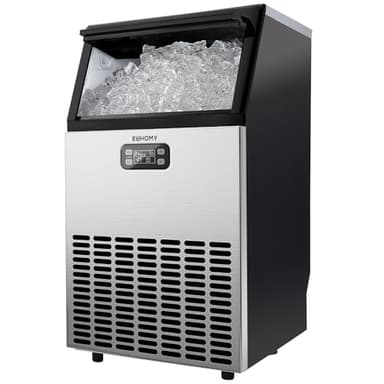 EUHOMY Commercial Ice Maker Machine, 100lbs/24H Stainless Steel Under Counter ice Machine with 33lbs Ice Storage Capacity, Freestanding Ice Maker. - Image 1