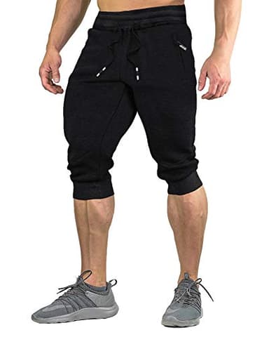 FASKUNOIE Running Shorts for Men Outdoor Sports Short Pants Lightweight Trousers Black - Image 1