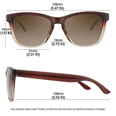 MEETSUN Polarized Sunglasses for Women Men Classic Retro Designer Style (Ombre Brown Frame/Gradient Lens, 54) - Image 4
