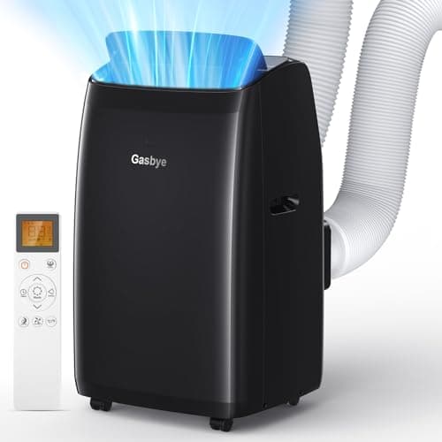 Gasbye Dual Hose Portable Air Conditioner, [2025 Upgraded] Full DC Inverter Compressor, Energy-Saving 13.6 CEER, Low Noise (45dB), Cools Room up to 500 Sq.Ft., Backlit Remote Control, 14,000BTU, Black - Image 1