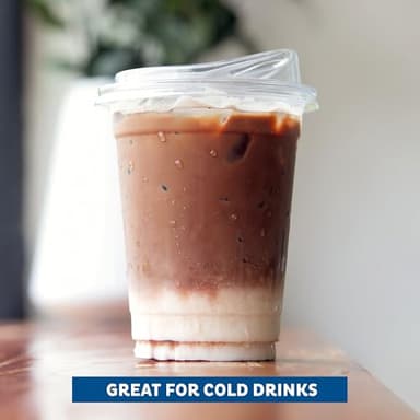 Freshware Clear Plastic Cups with Strawless Sip Lids [100 Cups - 16 oz] Disposable Tumblers for Iced Coffee, Smoothie, Milkshake, Cold Drinks - Image 4