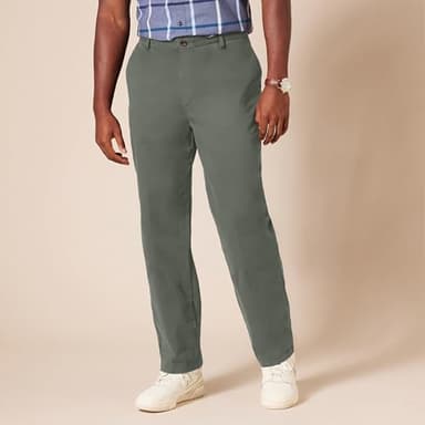 Amazon Essentials Men's Classic-Fit Wrinkle-Resistant Flat-Front Chino Pant (Available in Big & Tall), Dark Olive, 40W x 30L - Image 6