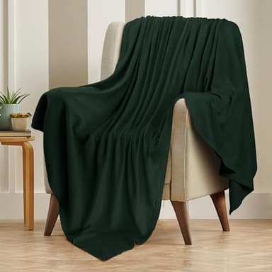 Utopia Bedding Forest Green 100% Cotton Blanket [King Size - 90x108 Inch] 350GSM Lightweight, Soft and Breathable Thermal Blanket for All Seasons - Image 6