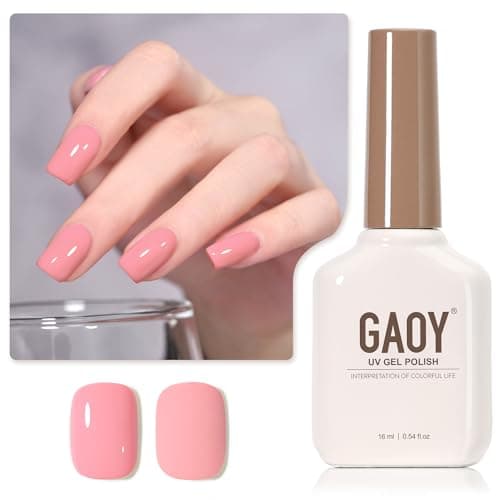 GAOY Pink Gel Nail Polish, 16ml Soak Off Gel Polish, UV Light Cure for Nail Art DIY Manicure at Home, 2015 Cherry Pink - Image 1
