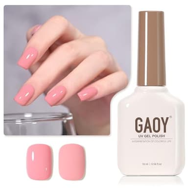 GAOY Pink Gel Nail Polish, 16ml Soak Off Gel Polish, UV Light Cure for Nail Art DIY Manicure at Home, 2015 Cherry Pink - Image 1