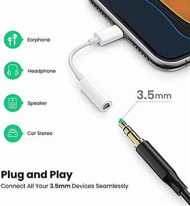 [Apple MFi Certified] Apple Lightning to 3.5 mm Headphone Jack Adapter for iPhone 14 Pro Max, 2 Pack iPhone 3.5mm Headphone Aux Audio Converter Dongle Adapter for iPhone 14 13 12 11 Pro Max XS XR X 8 - Image 6