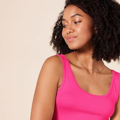 Amazon Essentials Women's Slim-Fit Tank Top, Pack of 2, Bright Pink/Grey Heather, Large - Image 5