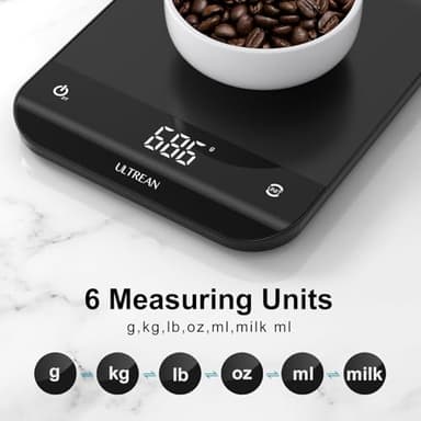 Ultrean Food Scale, Digital Kitchen Scale with LED Display, Weight Grams and Ounces for Baking Cooking, 6 Units with Tare Function, 11lb (Batteries Included) - Image 2