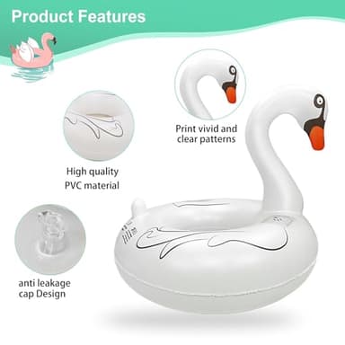 Swan Pool Floats & Swimming Rings- Solar Powered Inflatable Floating Light UP Pool & Led Pool Lights That Float for Party Decorations, 16 Auto-Cycling Colors（2Pack） - Image 3