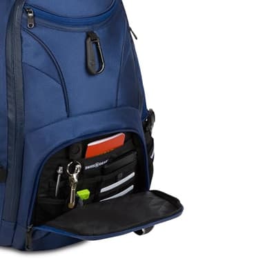 SwissGear 1900 ScanSmart 17” Laptop Backpack Navy Ballistic – Reflective Tech Backpack with ScanSmart Compartment – Multiple Organizer Pockets & RFID Scan Blocking Technology - Image 6