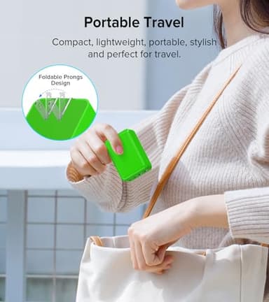 Flat USB C Charger Block, 2-Pack 40W USB C Fast Charging Block 4-Port Dual PD+QC Power Adapter Double Charger Block Multiport Type C Cube Multiple Wall Plug for iPhone16 15 14 13 12 11 Pro Max(Green) - Image 8