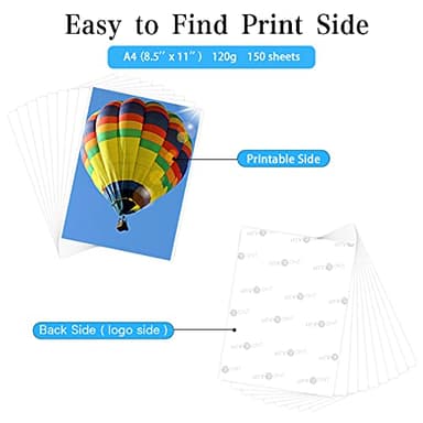 HTVRONT Sublimation Paper 8.5 x 11 inches - 150 Sheets Sublimation Paper Compatible with Inkjet Printer 120gsm - Image 4