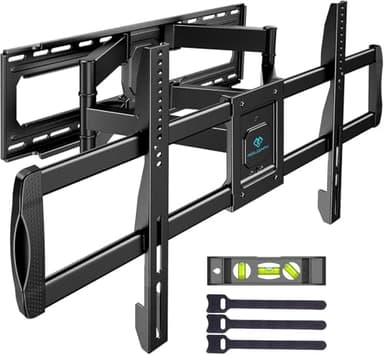 PERLESMITH Full Motion TV Wall Mount for 50”-90” TVs up to 165lbs, TV Mount Bracket with Dual Articulating Arms Swivel Tilt Extension, Max VESA 800x400mm, Fits 16”18” to 24" Studs, PSXFK1 - Image 1