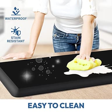 4/5 Inch Thick Kitchen Mat - Cushioned Anti Fatigue Mats for Kitchen Floor - Easy to Clean, Waterproof, Non-Slip Kitchen Rug for Sink, Office, Kitchen (24''x70'' Black) - Image 3