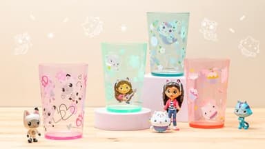 Zak Designs DreamWorks Gabby's Dollhouse Nesting Tumbler Set for At Home, 14.5oz Non-BPA Plastic Cups, 4-Pack (Gabby, Pandy Paws, Cakey Cat, Mercat, Kitty Fairy, Baby Box) - Image 10