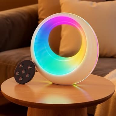 Auxmir Nursery Night Light for Baby, Magic Moon Lamp for Kids and Adult 7 Lighting Colors & 9 RGB Modes, Rechargeable Bedside Table Lamp with Timing Function, Sleep Aid Nursing Lamp for Bedroom - Image 1
