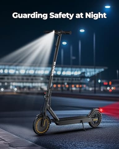 Electric Scooter with 350W Brushless Motor, 19 MPH Max Speed, 15 Miles Range, 8.5" Solid Tire, 3 Speed Modes, Cruise Control, Portable Commuter Escooter with APP, Dual Brake & E-Lock - Image 4