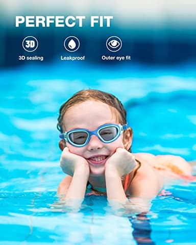 ZIONOR Kids Swim Goggles, G1MINI SE Anti-Fog Swimming Goggles for Kid Child 6-14 - Image 3