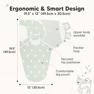 3-Pack Organic Baby Swaddle Sleep Sacks - Swaddles for Newborns, Infant 0-3 Months, Baby Girls, Boys, Soft & Snug Newborn Sleep Sack, Nursery Swaddling Blankets (Bunnies) - Image 2