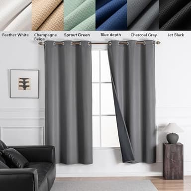 NANPIPER 100% Blackout Curtains for Bedroom 84 Inch Length 2 Panels Set, Solid Thermal Insulated Energy Saving Window Treatment Curtains Grommet Top Drapes, W42 x L84 Inches, Charcoal Gray - Image 8